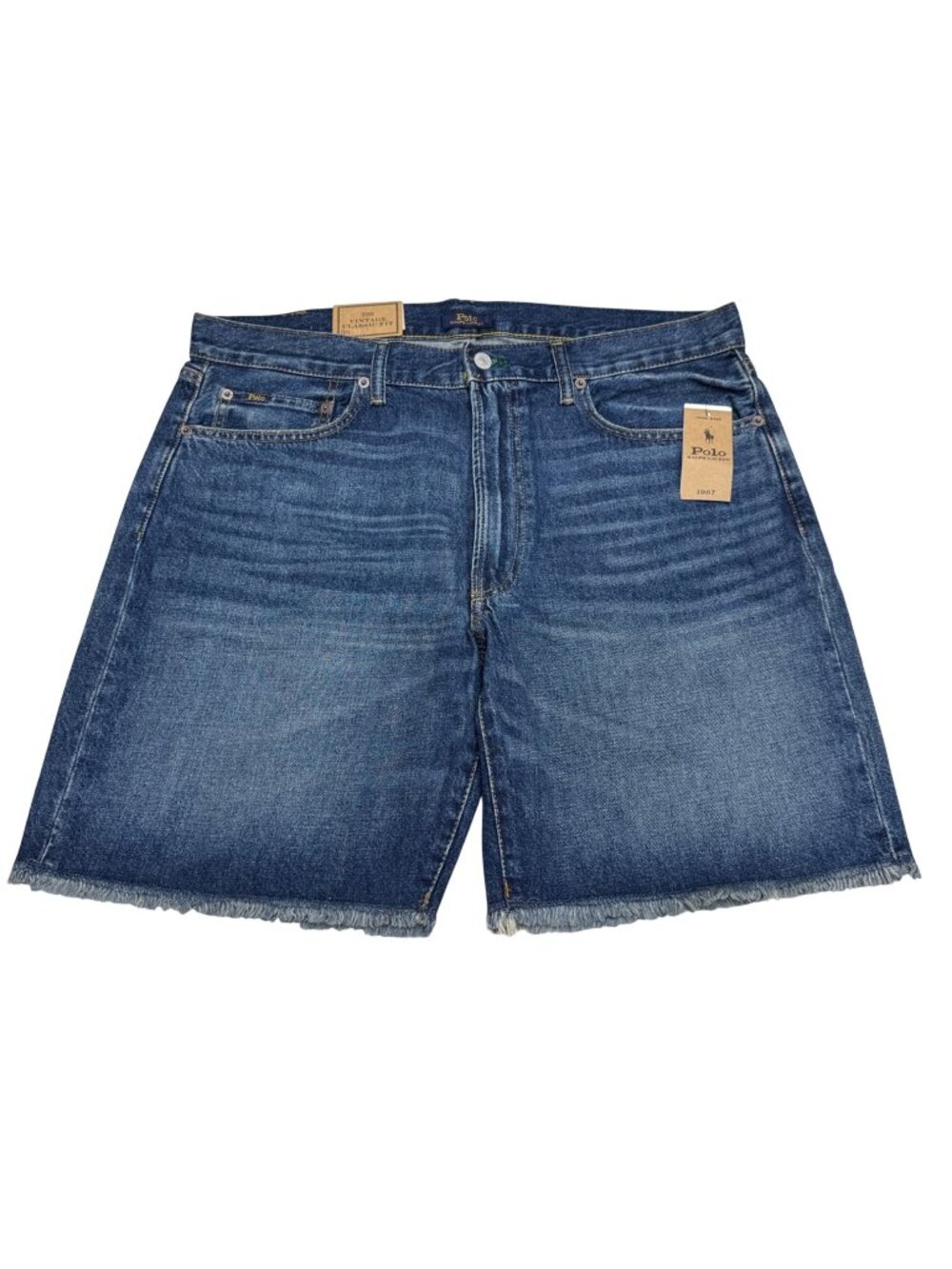 NWT Polo Ralph Lauren Men's Vintage Classic Fit Denim Shorts Frayed Hem Size 36